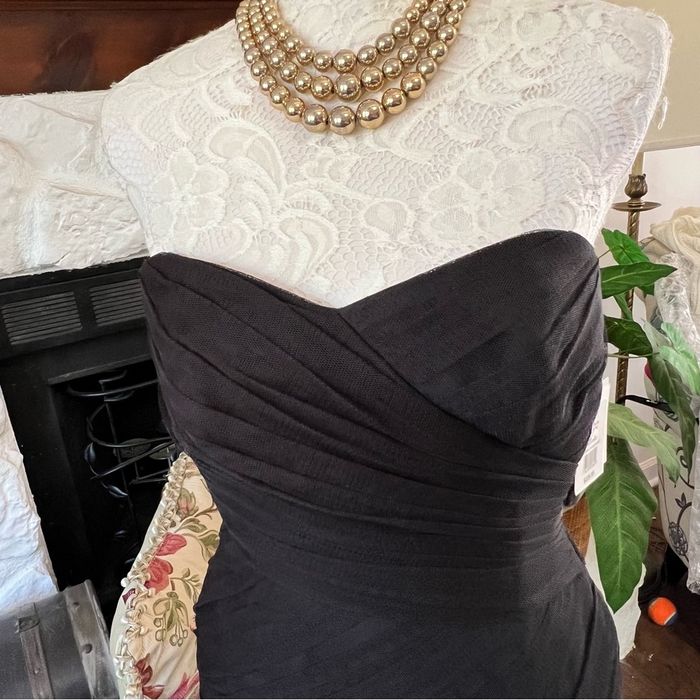 Vera Wang Black Strapless Evening Gown Dress Women’s Size 4 NWT - Picture 5 of 16